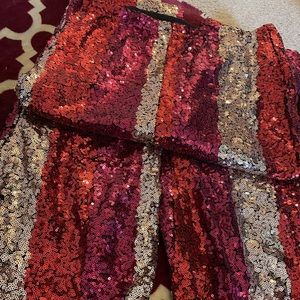 Sequin Bell Bottom Pants
